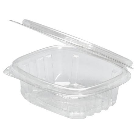 24 oz Clear Plastic Hinged-Lid Deli Containers Q617