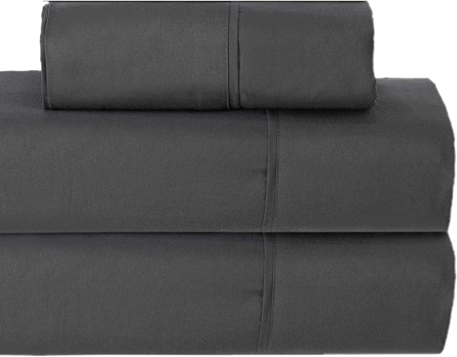 King Grey 4 Piece Brushed Microfiber Bed Sheets Set L63581