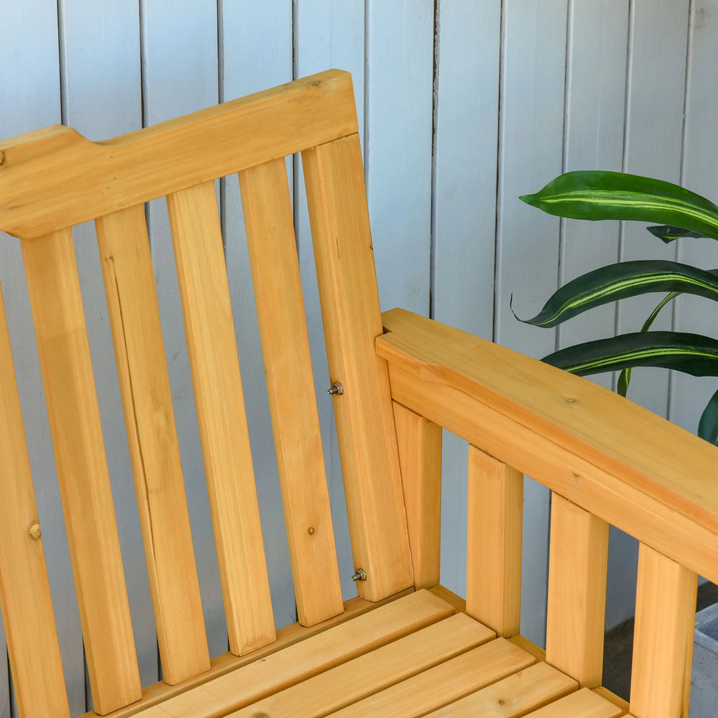 Beige Brown Wooden Patio Glider Chair Bench P19050