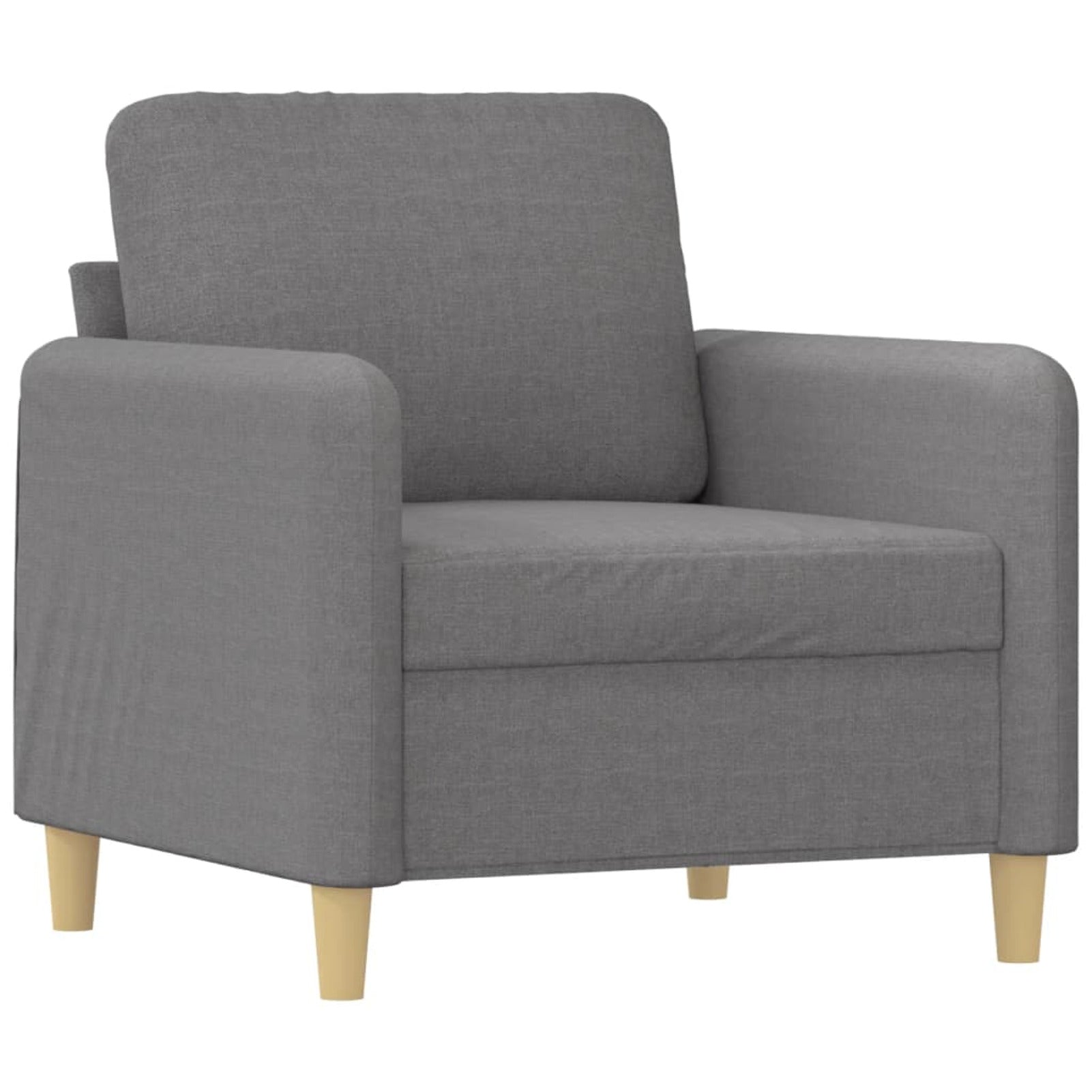 Light Gray Fabric Sofa Chair with Footstool M239757