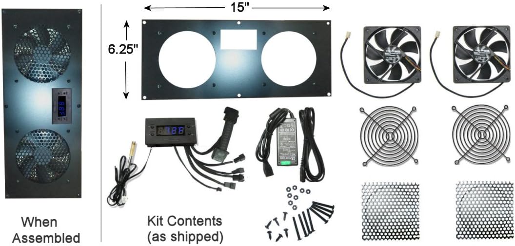 Programmable Thermostat Cooling Kit, Metal, Dual 120mm, Pack of 2 N130