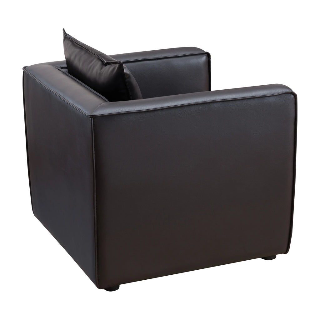 Gray Faux Leather Accent Chair I4022