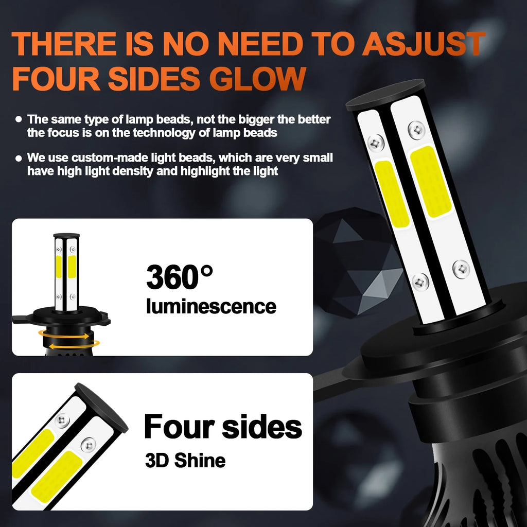 H4 LED Headlight High Low Dual Beam H11 Fog Light Bulbs H33341