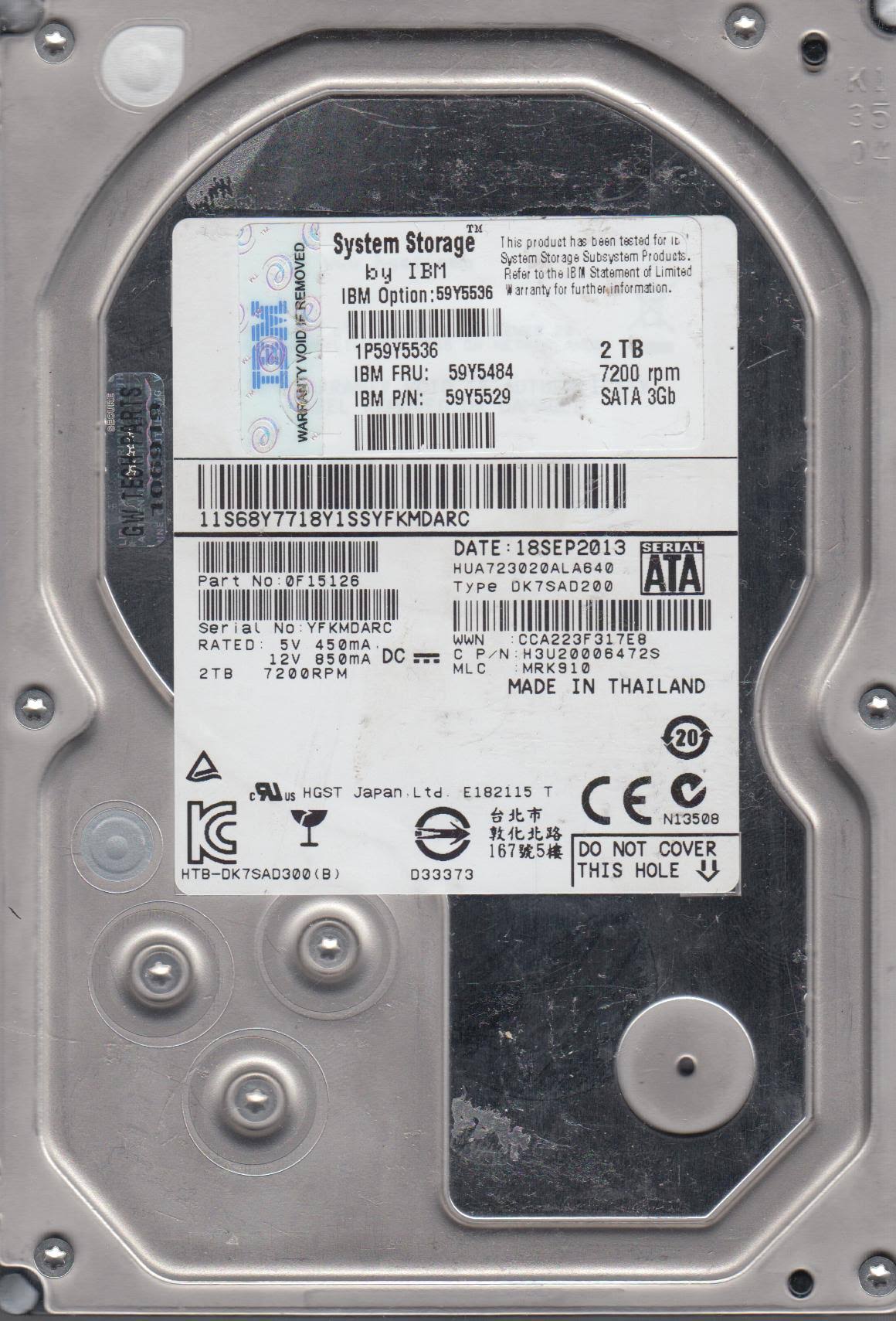 2TB SATA 3.5 Hard Drive F3362