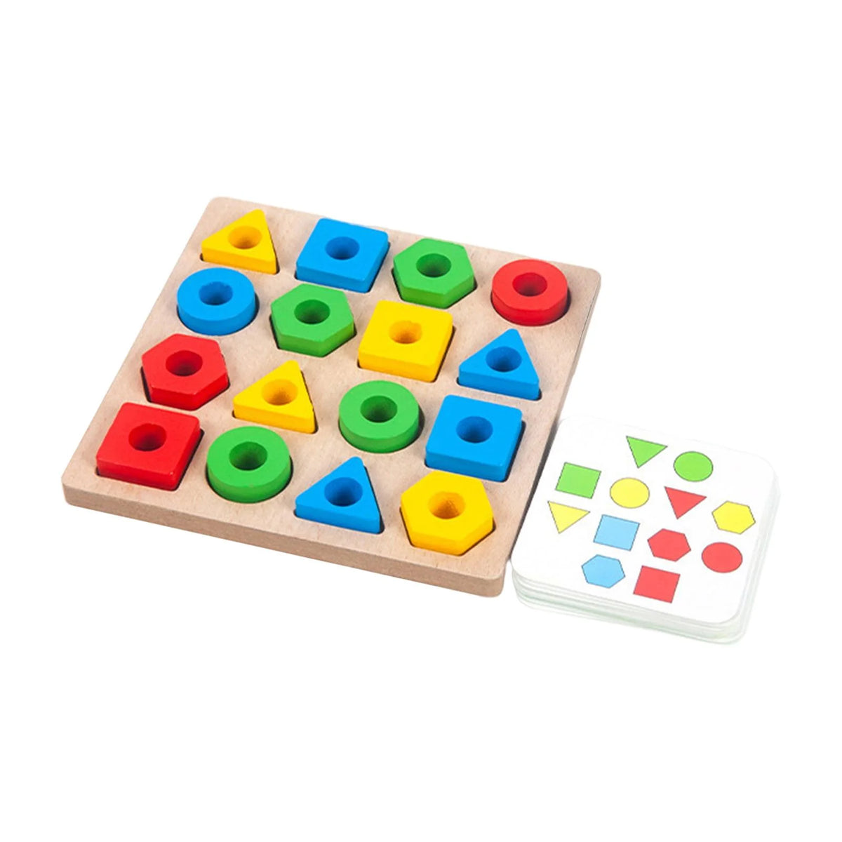 Wood Geometric Shape Matching Stacking Toys Educational Toys for Toddlers C96963