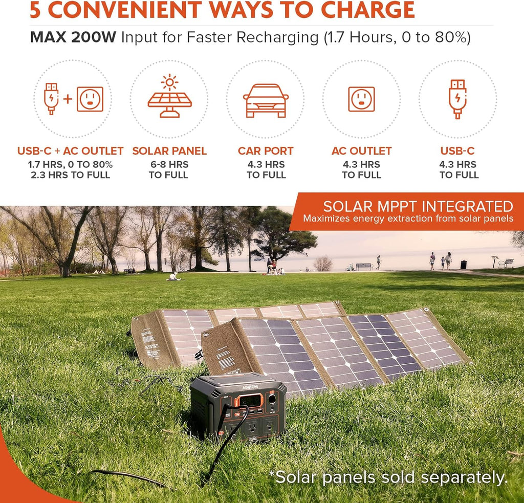 Portable Power Station 403Wh Lithium Battery Solar Generator D8486