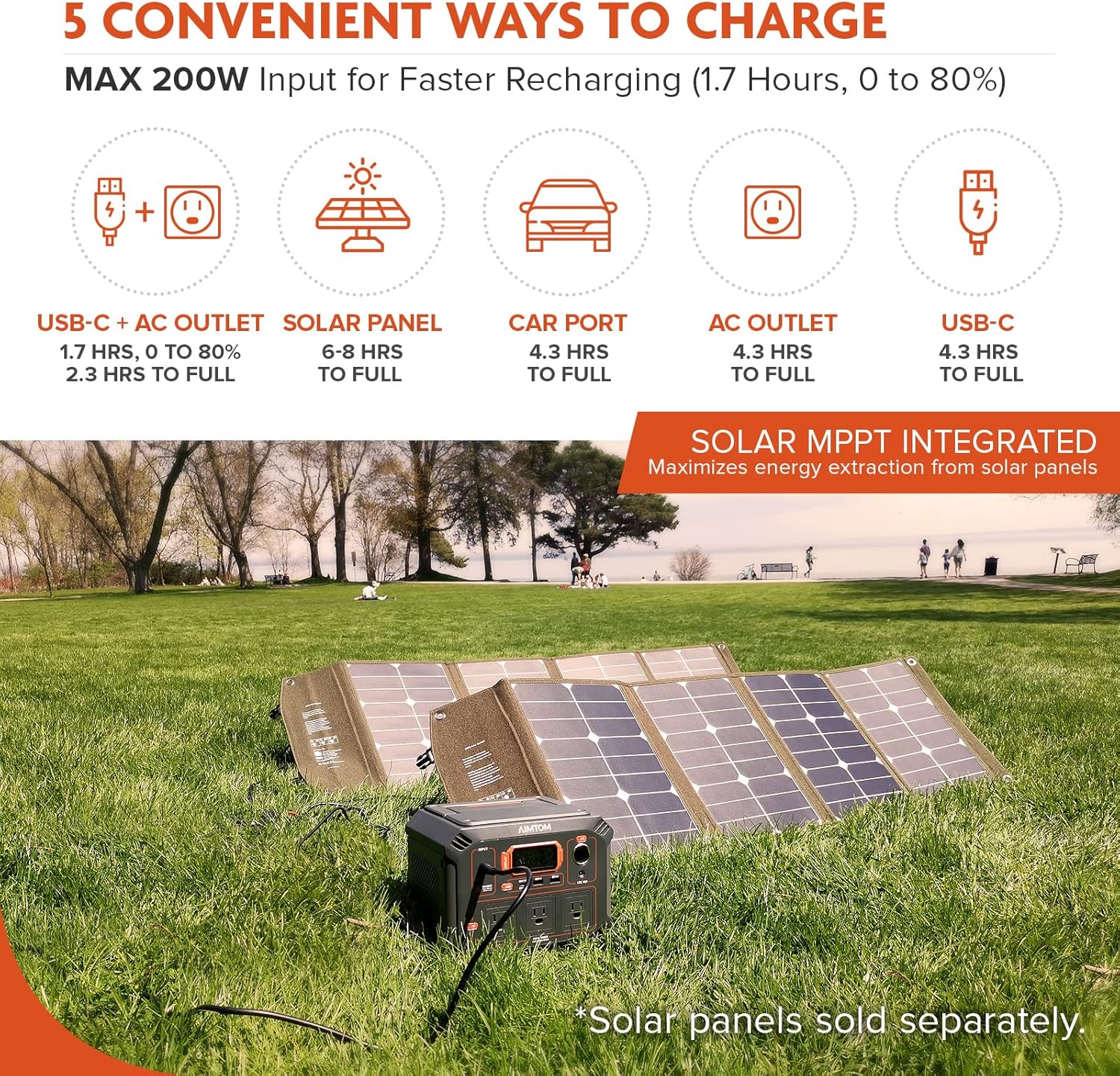 Portable Power Station 403Wh Lithium Battery Solar Generator D8486