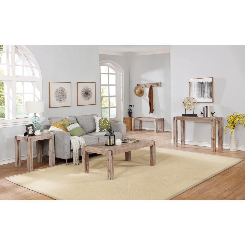 Brushed Driftwood Acacia Wood Media Console Table Z4201