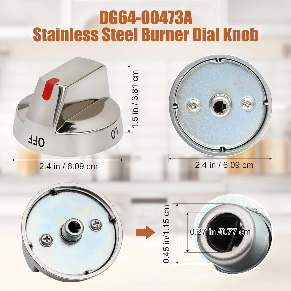 Stainless Steel Range Oven Control Dial Knob (5pcs) X2125