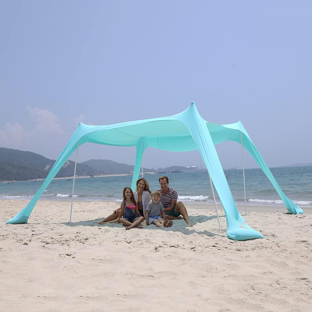 Portable Pop Up Beach Tent Canopy with 4 Poles V3802