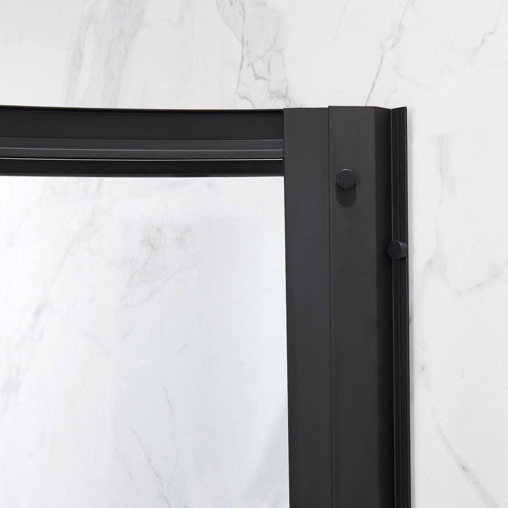 Black Shower Kit with Clear Glass Panels and Base Z83885
