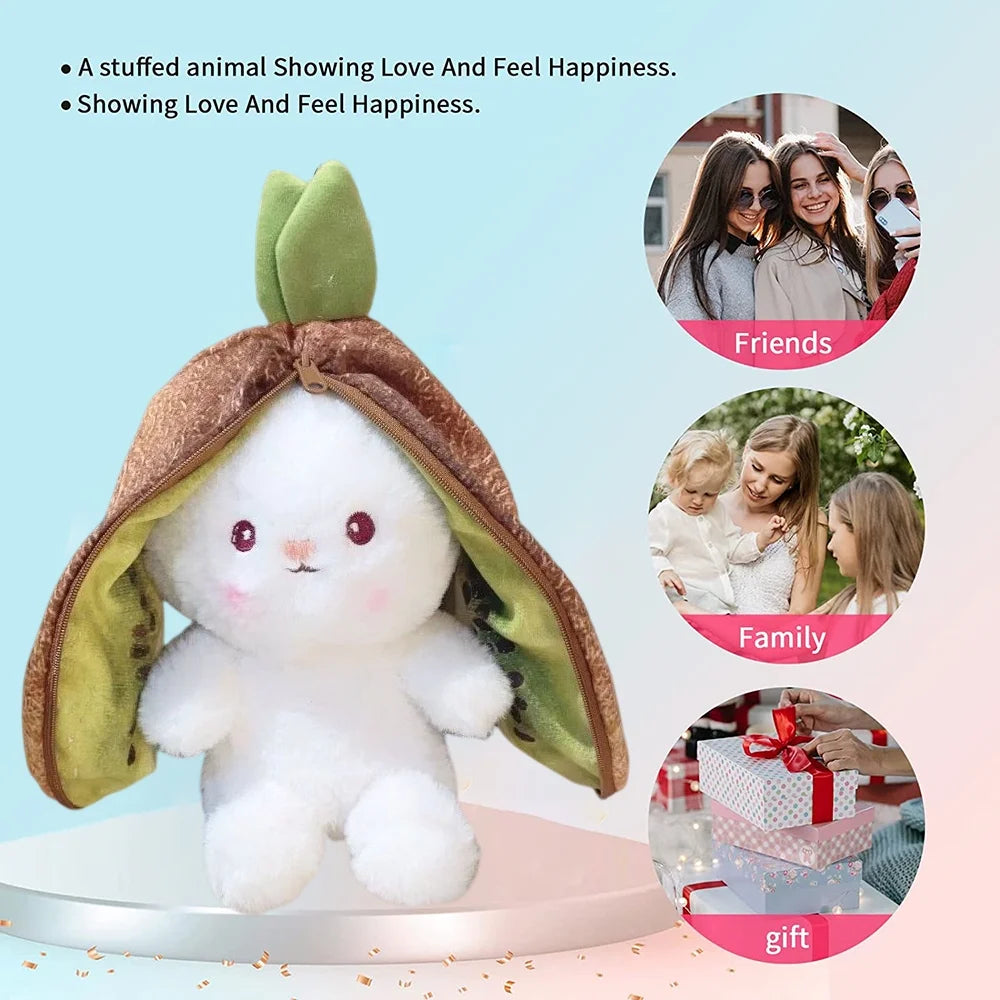 Brown Kiwi Reversible Bunny Plush Stuffed Animal A299360