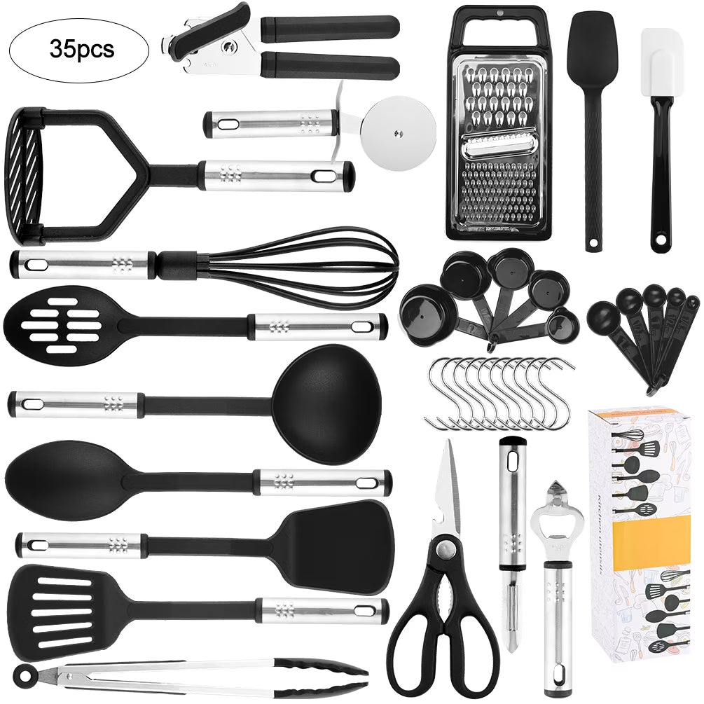 35 Piece Silicone and Stainless Steel Kitchen Utensil Set S529168