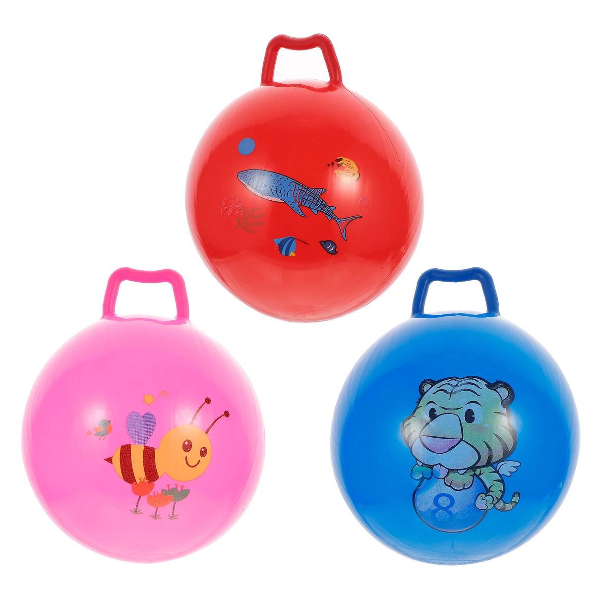 3Pcs Inflatable Hopper Balls with Handle D46497