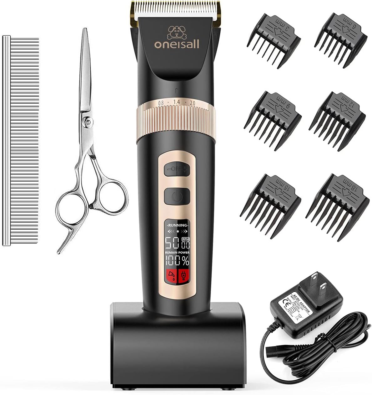 Black Cordless Pet Grooming Clippers Set, Pack of 2 U71851