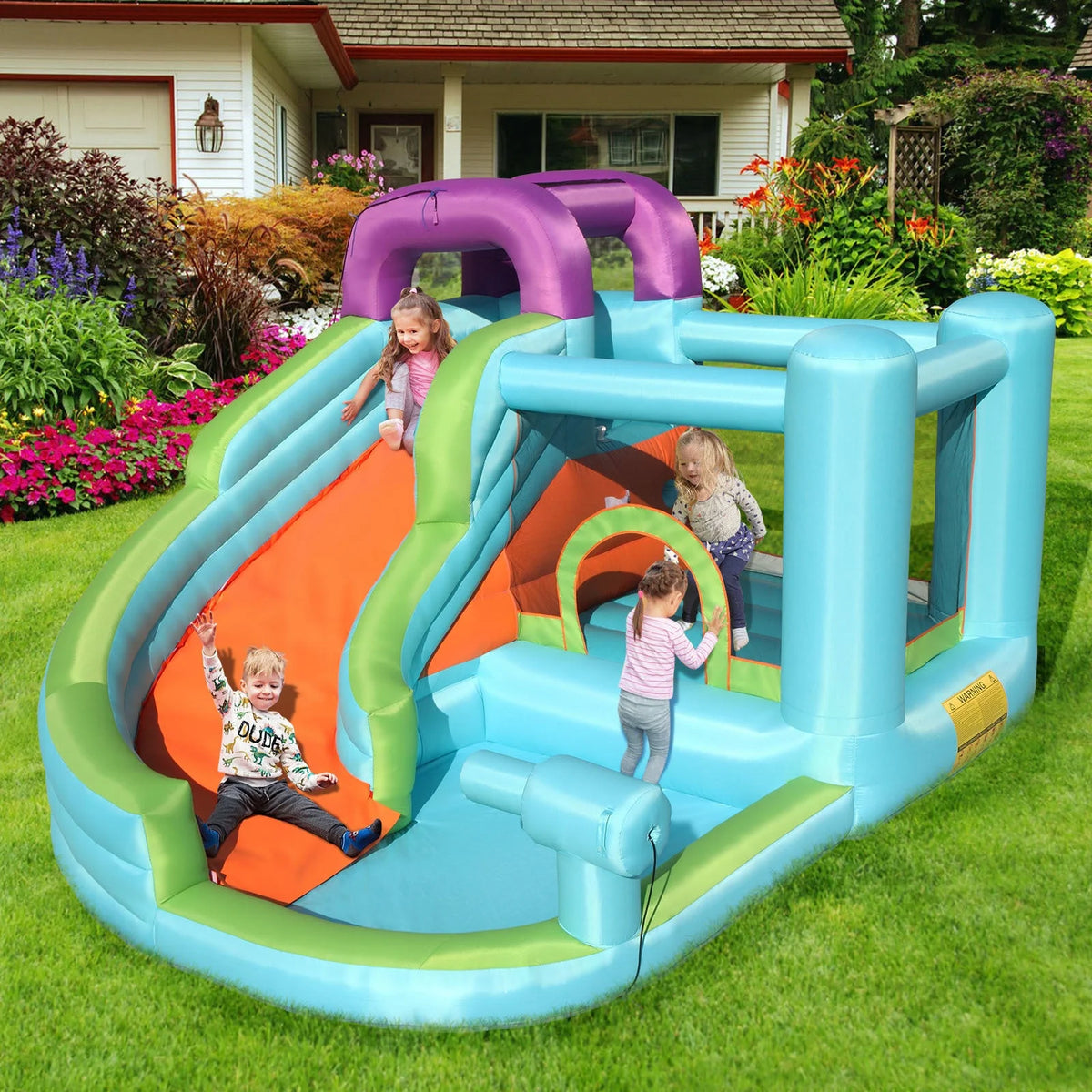 Inflatable Bounce House with Slide Pool Area Climbing Wall PVC B1847