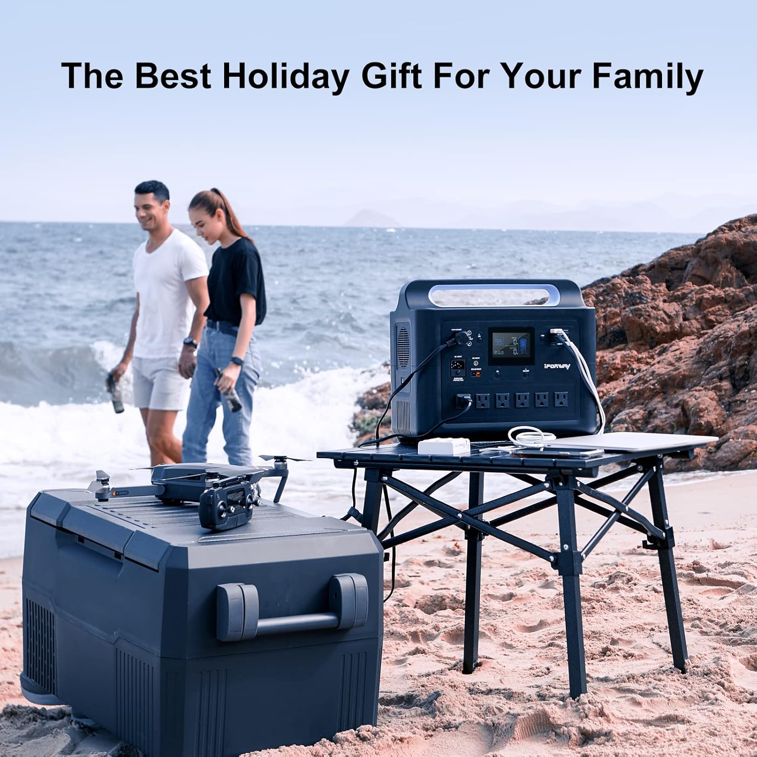 Portable Power Station 1000W, 1228Wh Capacity, 6 AC Outlets K2281
