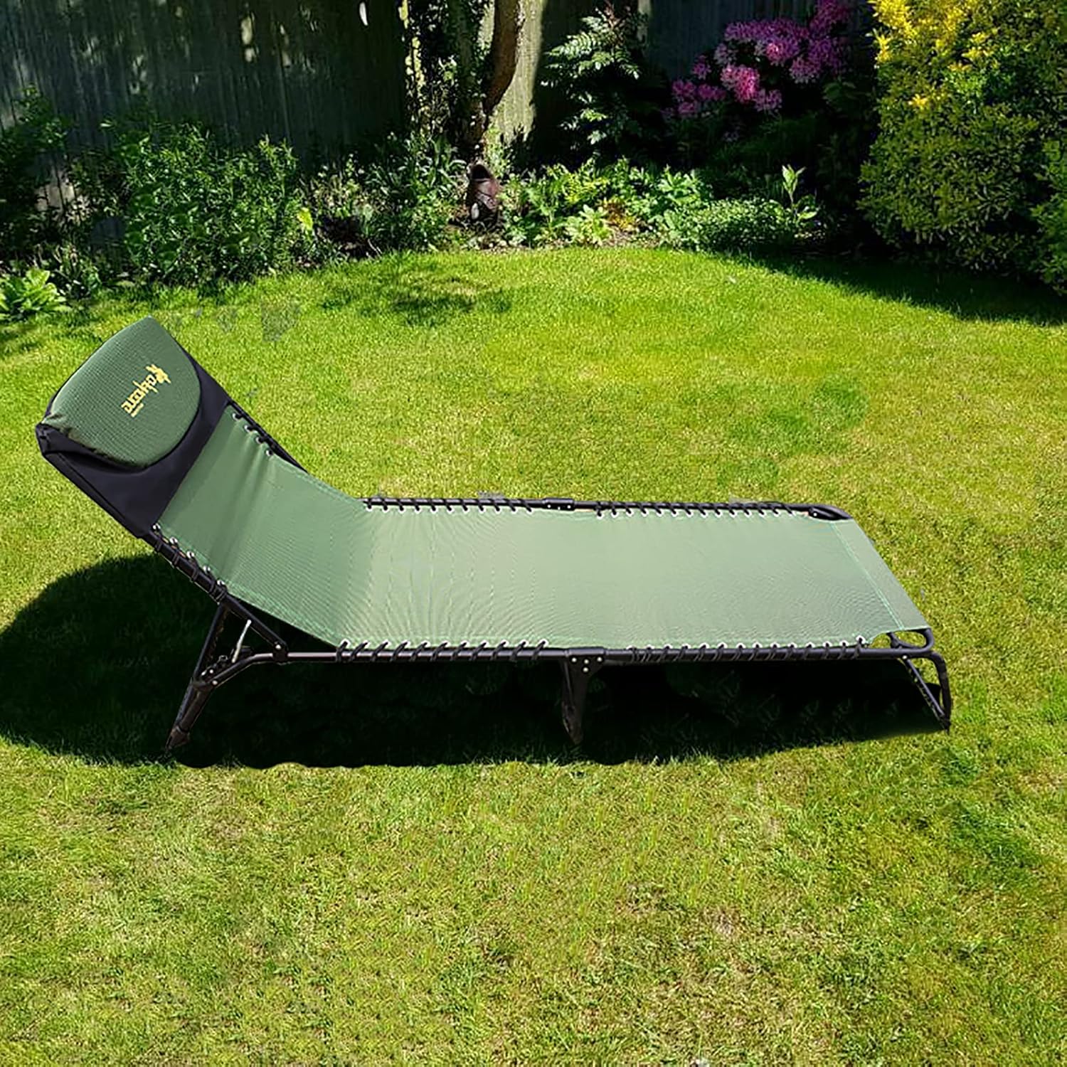 Adjustable Folding Camping Cots, Extra Wide Portable 74 x 24 x 12 inches, Green I466843