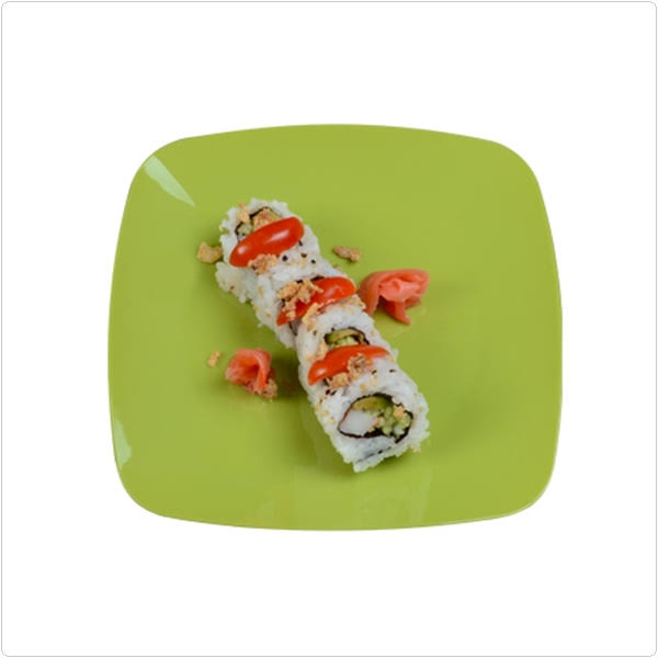 Green Plastic Square Salad Plates, Pack of 10 V915227