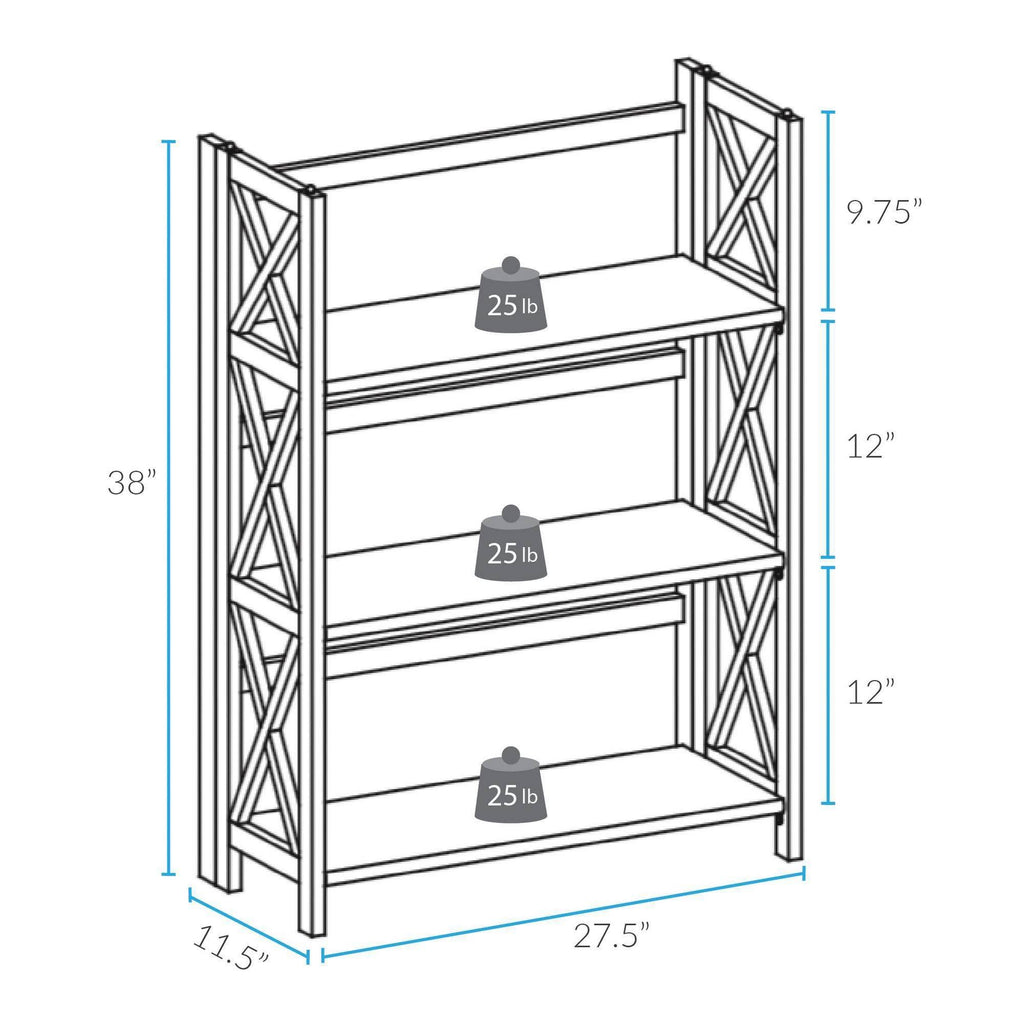 3 Shelf Folding Bookcase Natural Z478261