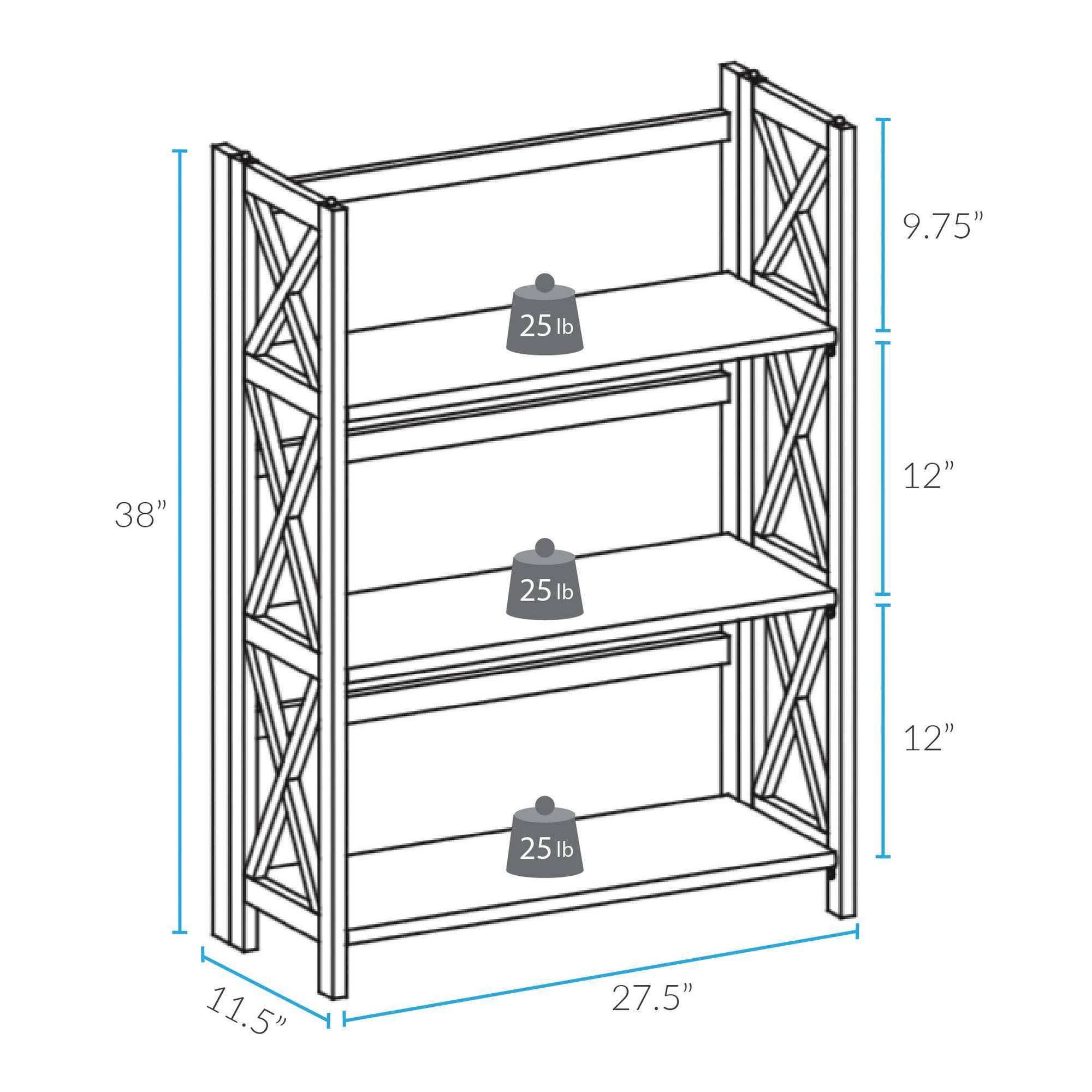 3 Shelf Folding Bookcase Natural Z478261