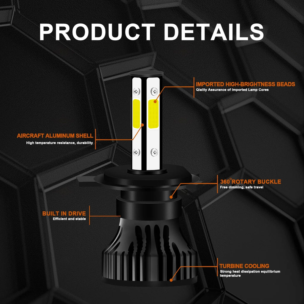 H4 LED Headlight High Low Dual Beam H11 Fog Light Bulbs H33341