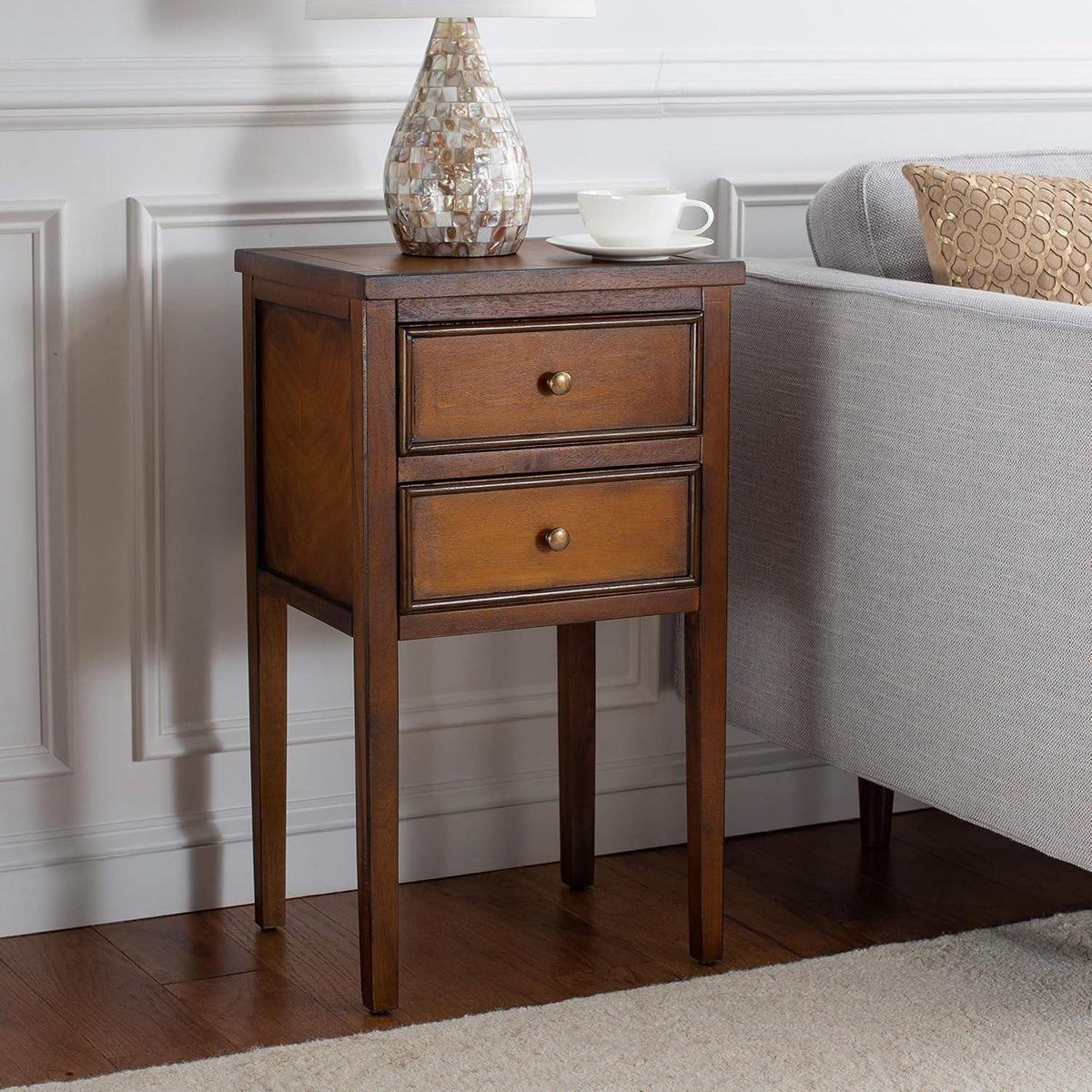 French Grey End Table Q30277
