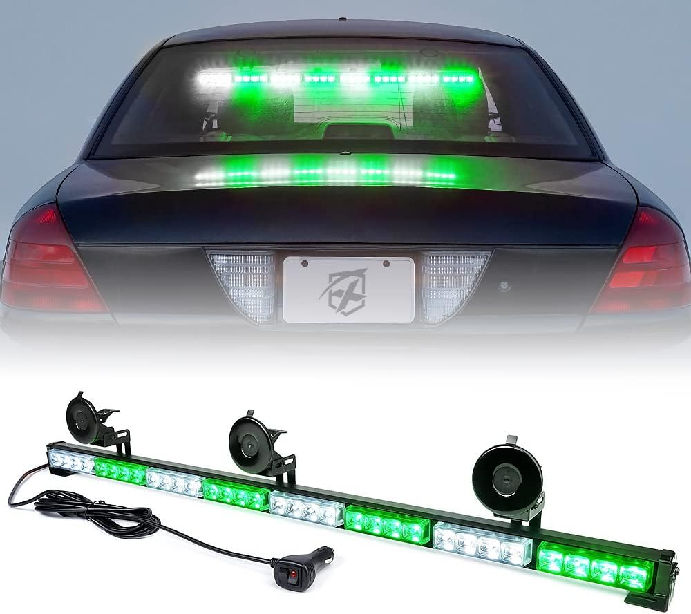 Red & Blue 35.5 LED Strobe Light Bar with Suction Cup Mount B66283