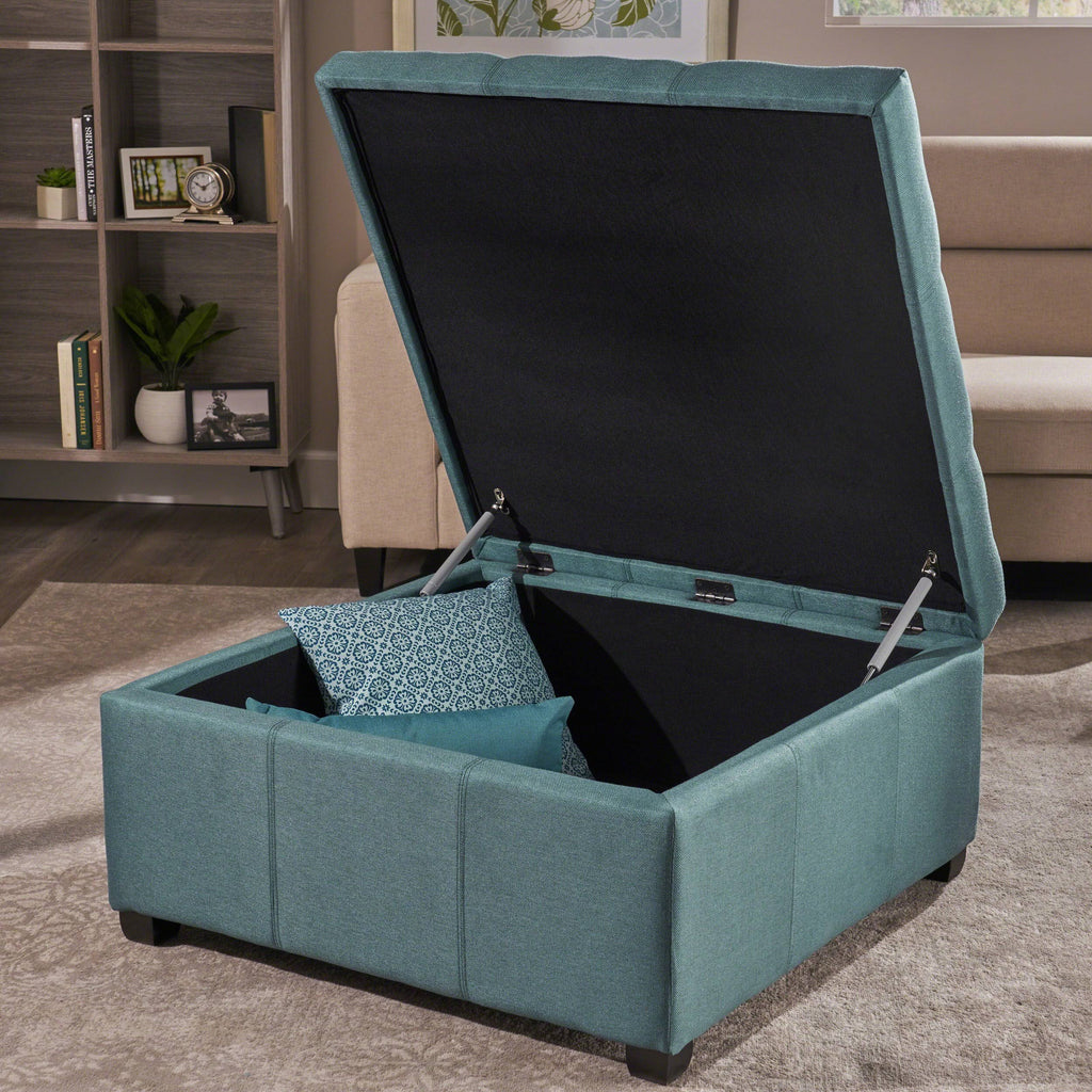 Dark Gray Fabric Storage Ottoman W333578