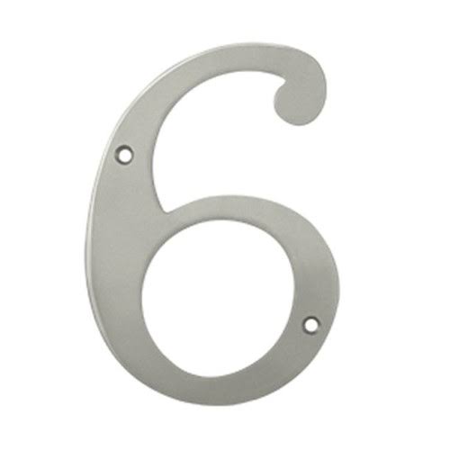 6 in. Satin Nickel Solid Brass House Numbers W2070
