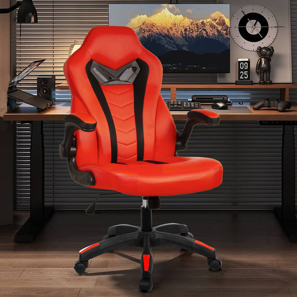 Red Ergonomic Gaming Chair PU Leather Z65900
