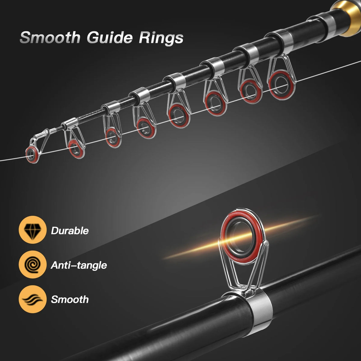 Telescopic Spinning Rod and Reel Combo Kit with Lures T47139