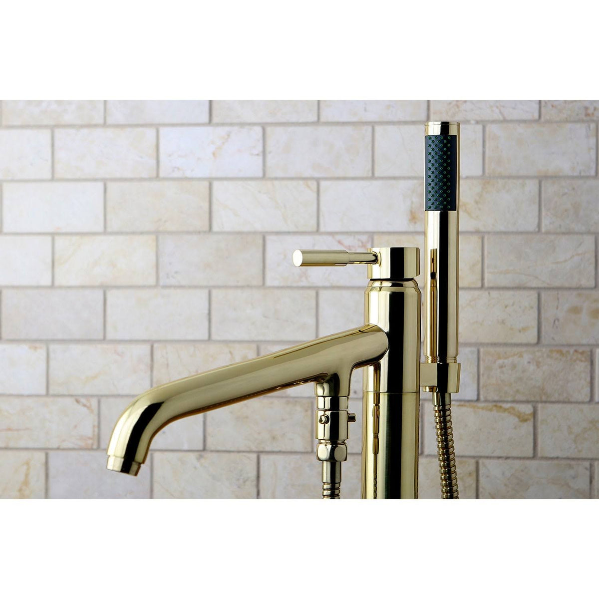 Polished Chrome Freestanding Tub Faucet with Hand Shower N6071