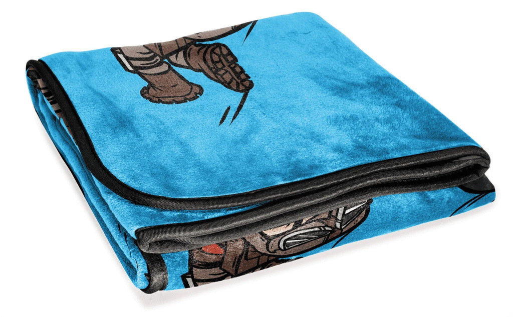 Blue Microfiber Throw B284693