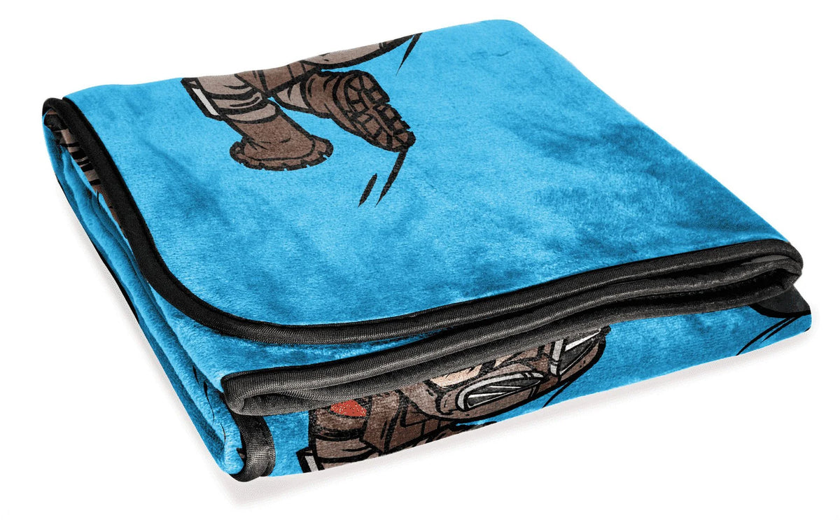 Blue Microfiber Throw B284693