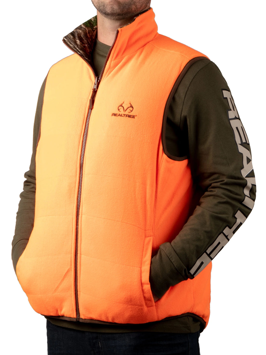 Reversible Camo and Blaze Full-Zip Hunting Vest Y855