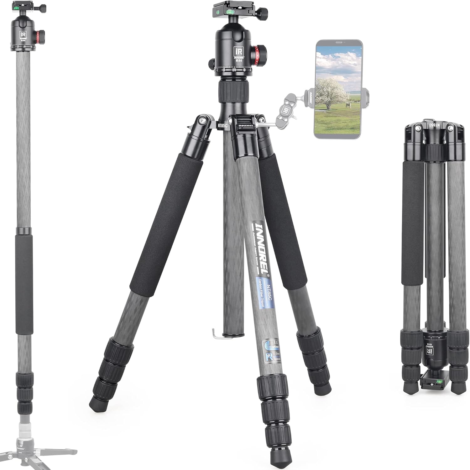 Carbon Fiber Tripod with 32mm Tube and 360° Panoramic Ballhead X7584