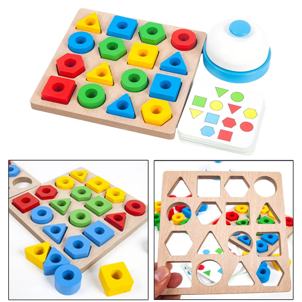 Wood Geometric Shape Matching Stacking Toys Educational Toys for Toddlers C96963