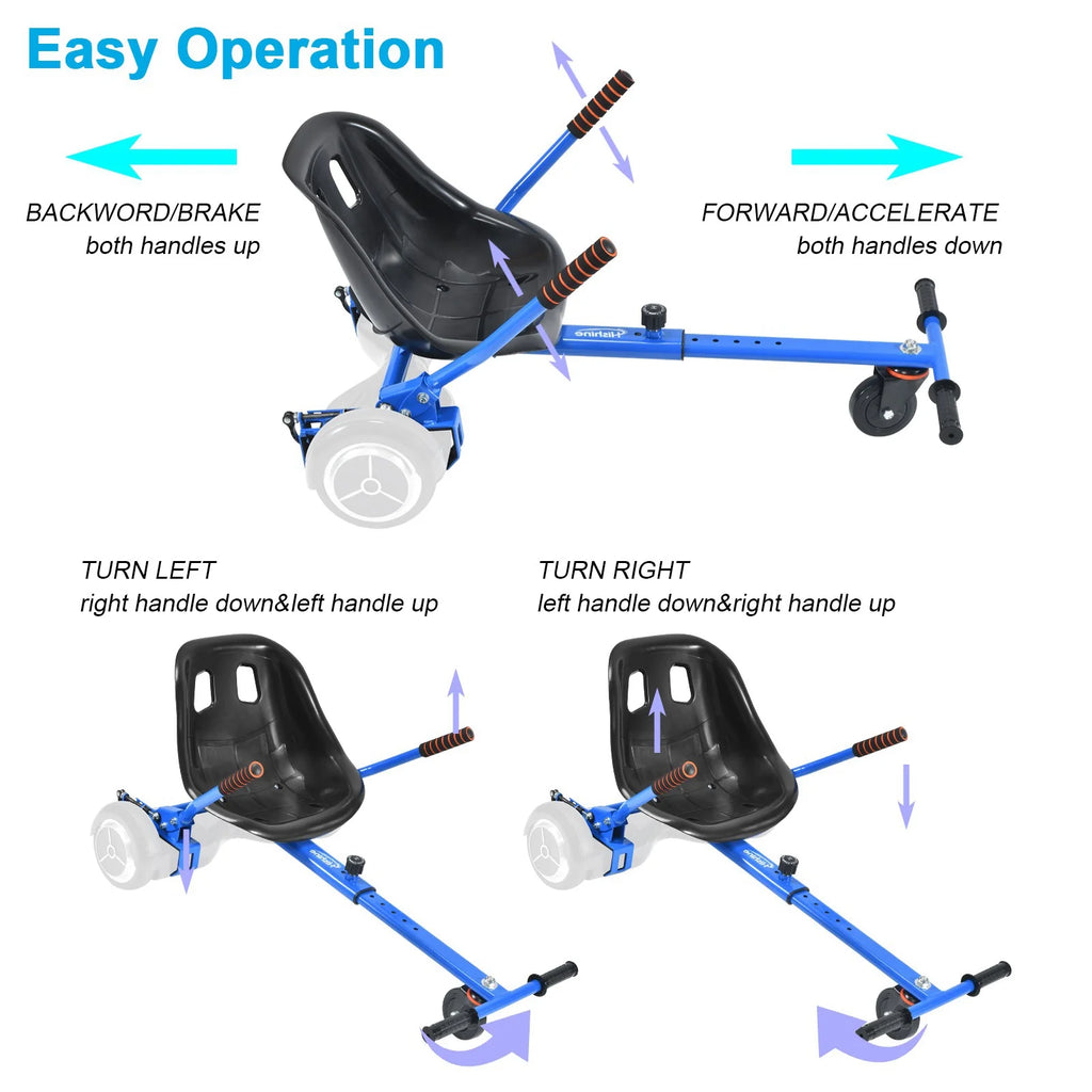 Blue Hoverboard Go Kart Seat Attachment O734
