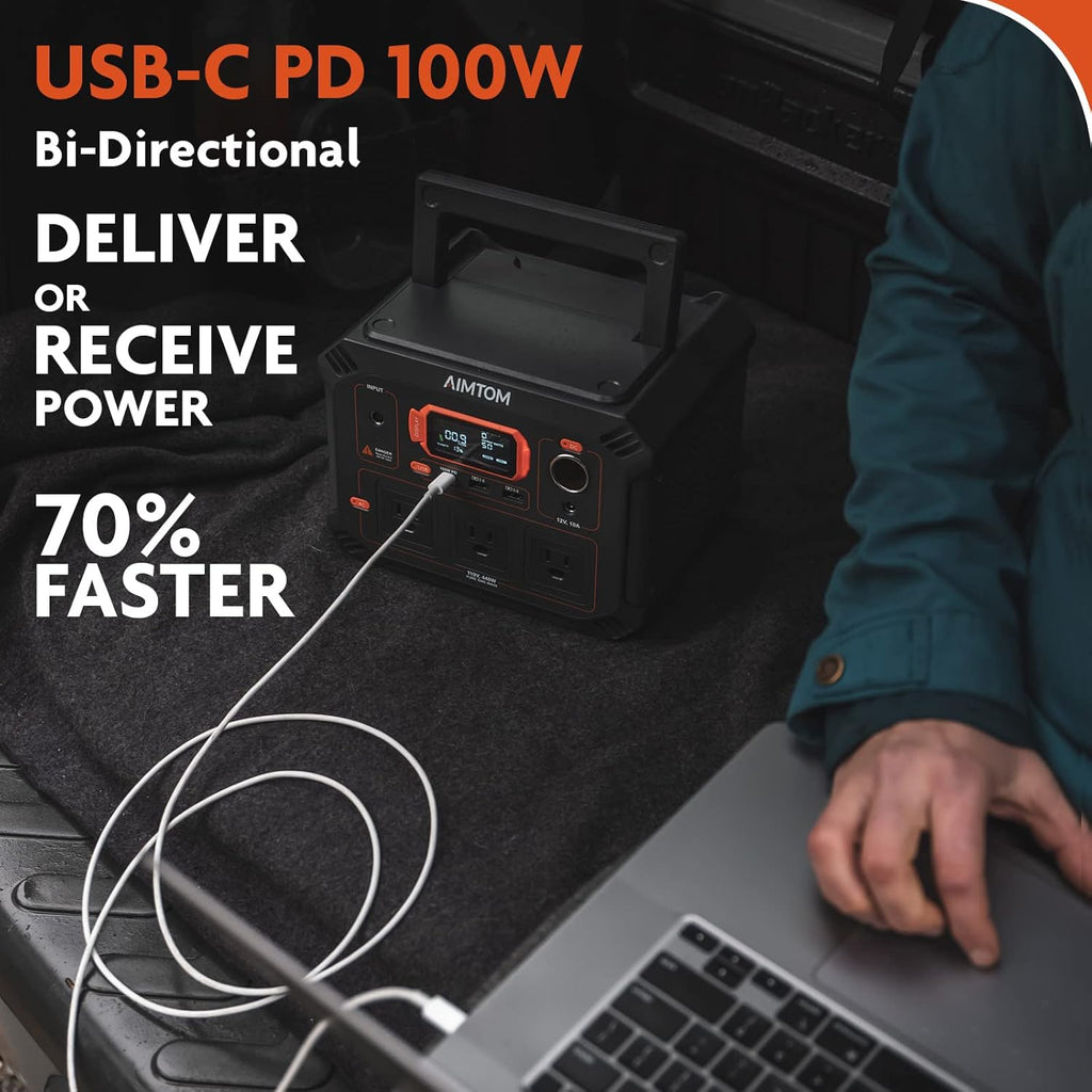 Portable Power Station 403Wh Lithium Battery Solar Generator D8486