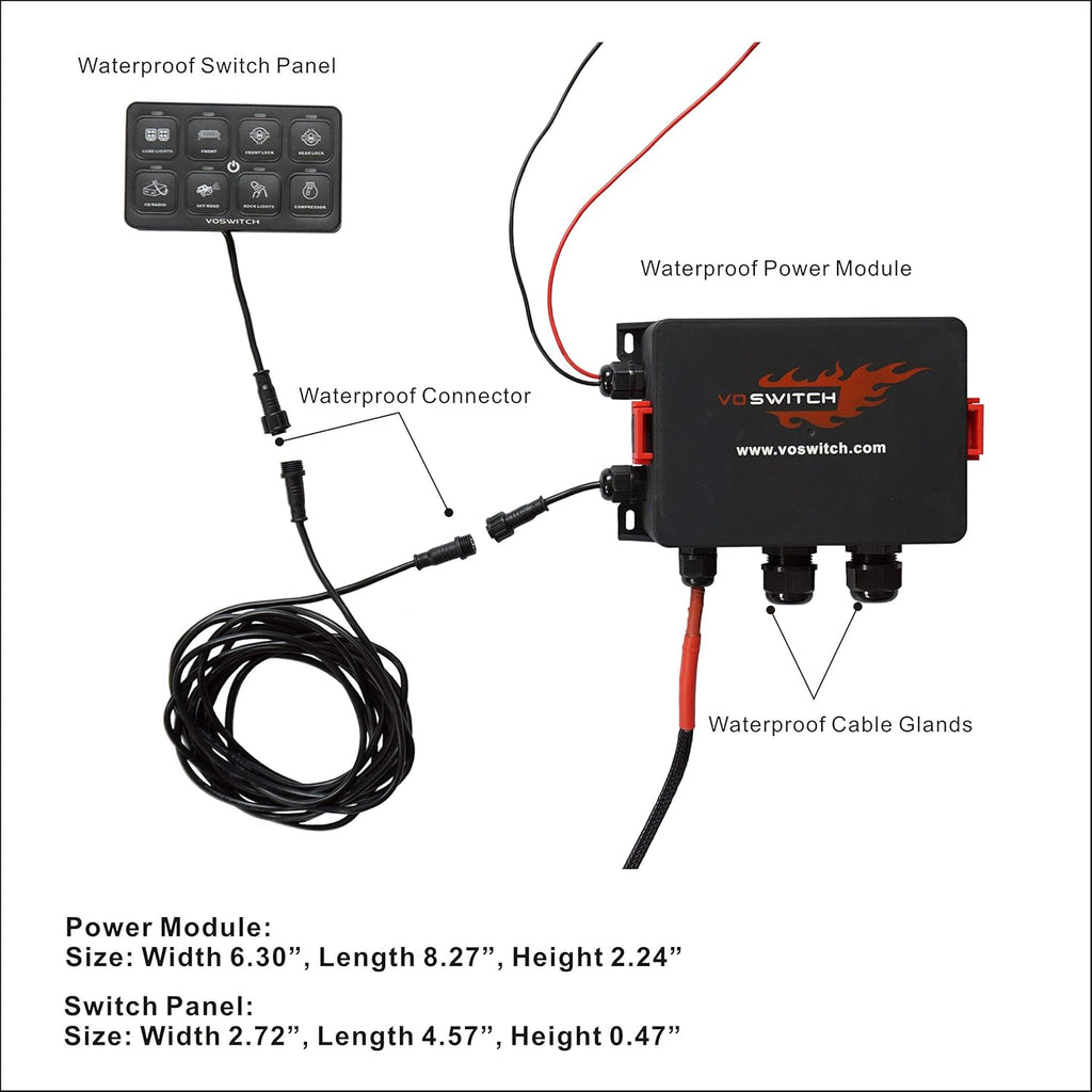 8 Gang Programmable Switch Panel Power Control System M57630