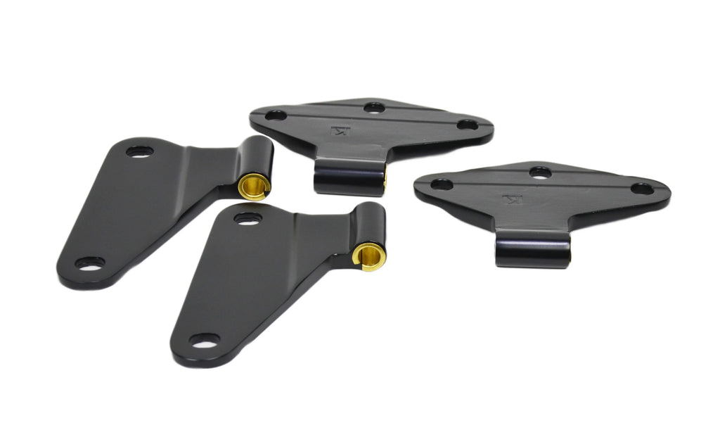 4 Pieces Black Body Door Hinge Set for 2 Door K1024