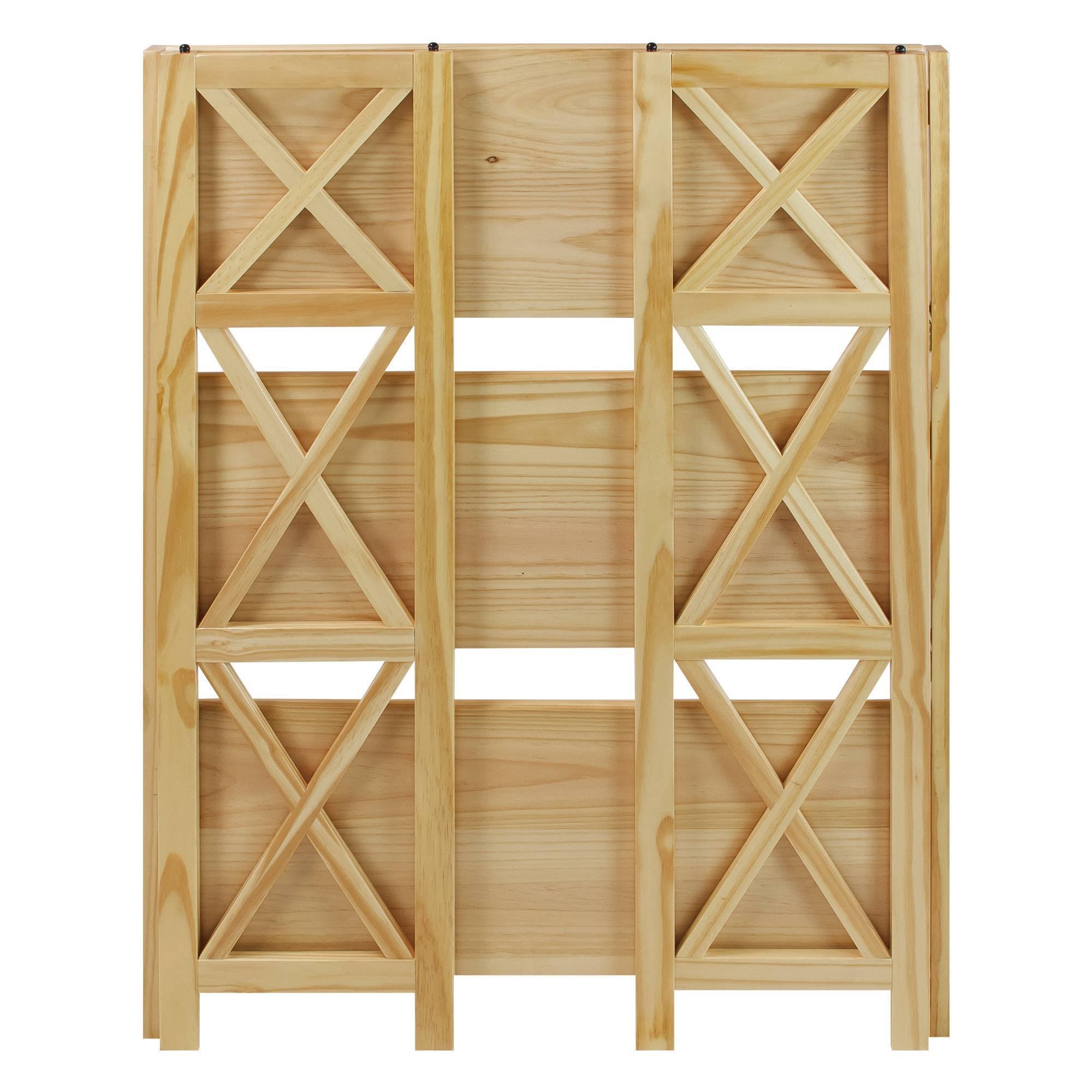 3 Shelf Folding Bookcase Natural Z478261
