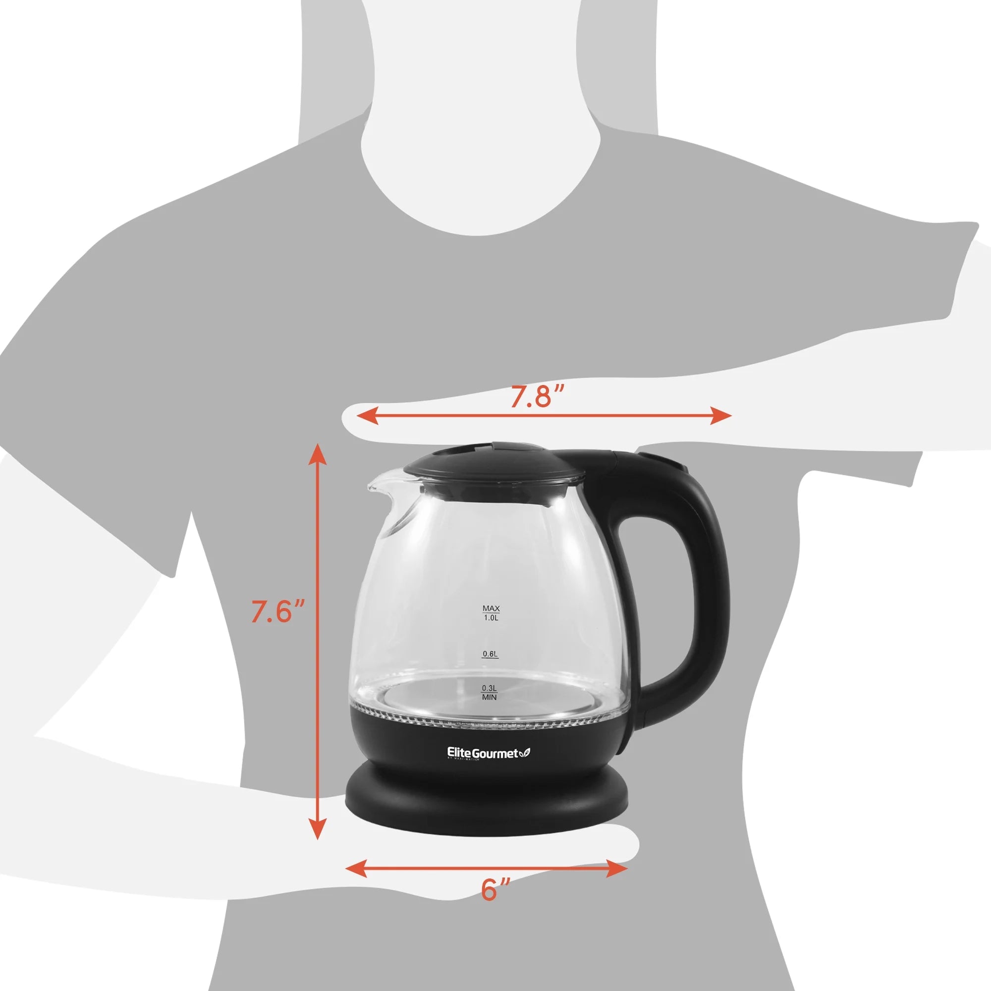 Black Electric Glass Water Kettle T856363