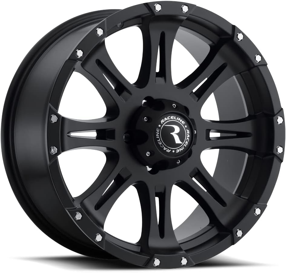 Black 17X9 6X135 Bolt Pattern +06mm Offset 8 Spoke Aluminum Passenger Car Wheels T6133