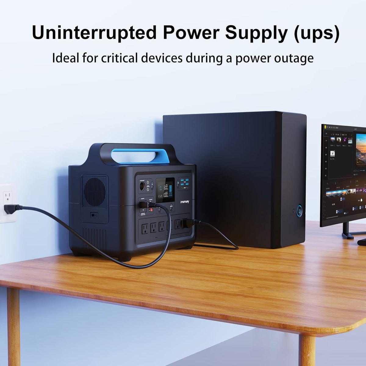 Portable Power Station 1000W, 1228Wh Capacity, 6 AC Outlets K2281