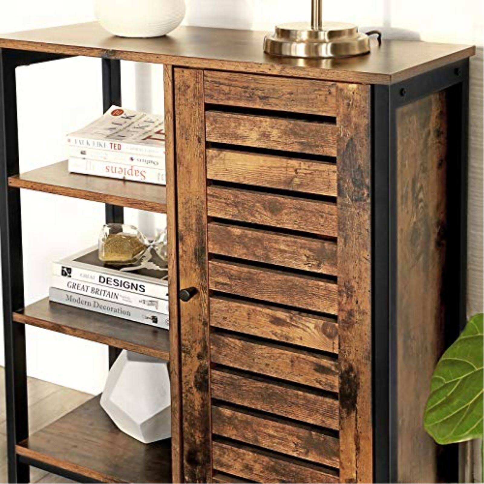 Storage Cabinet with 3 Open Shelves and Closed Compartments G939164