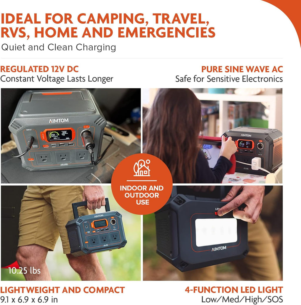 Portable Power Station 403Wh Lithium Battery Solar Generator D8486