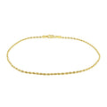 14k Yellow Gold Solid Rope Chain Diamond Cut Bracelet or Anklet X3379