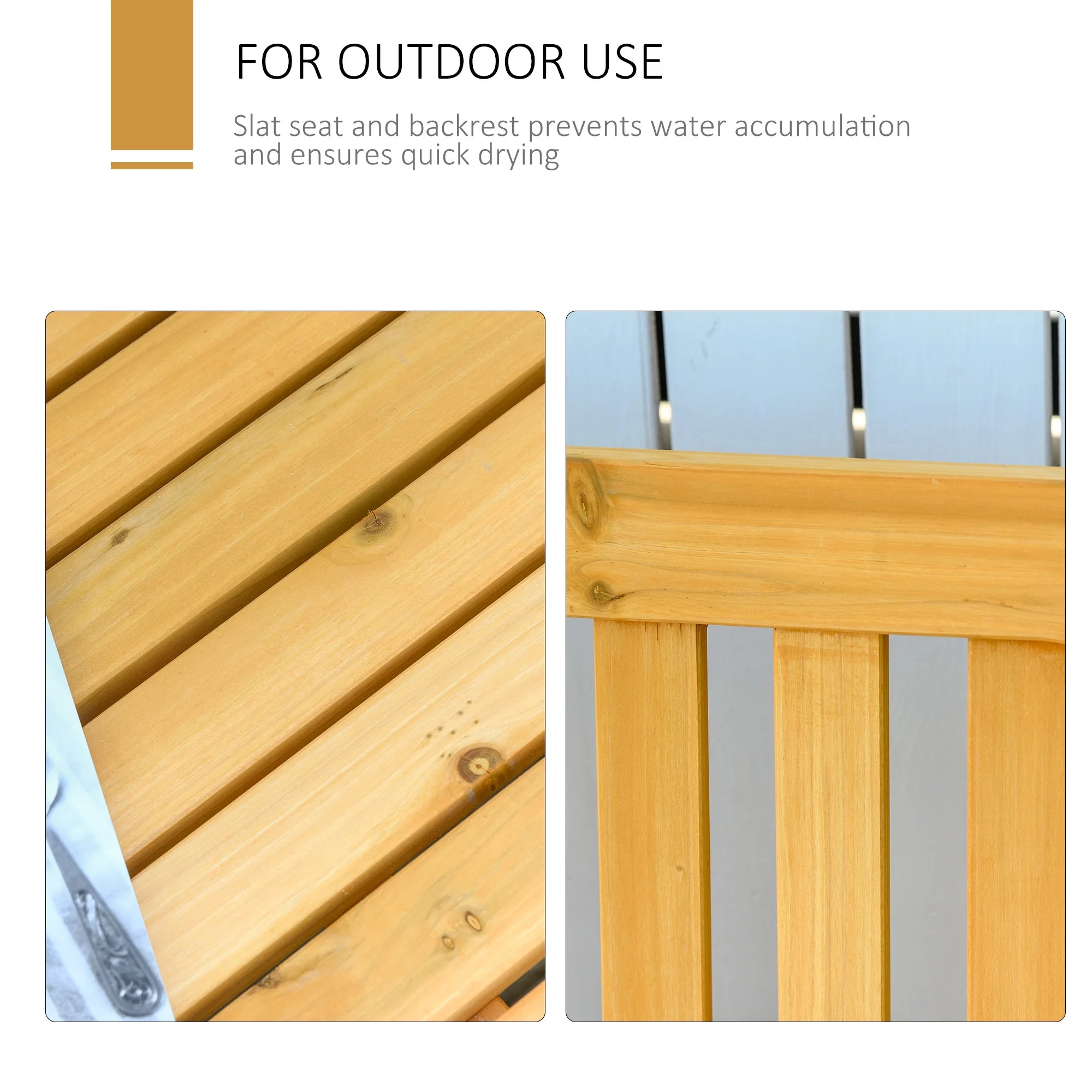 Beige Brown Wooden Patio Glider Chair Bench P19050